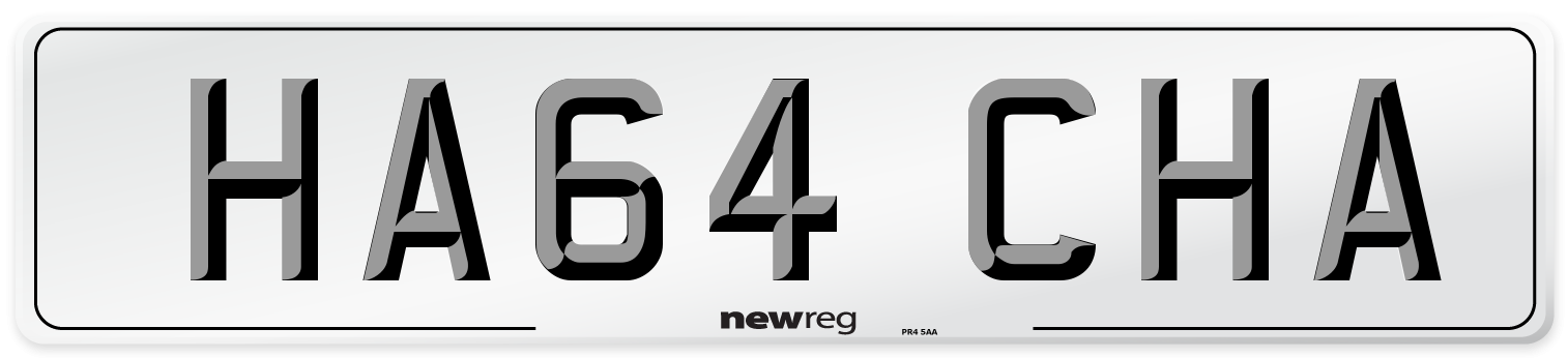 HA64 CHA Number Plate from New Reg